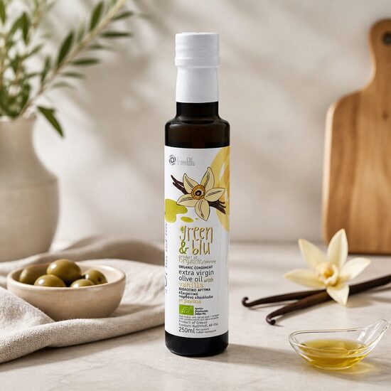 Augstākā labuma neapstrādāta olīveļļa ar VANIĻU (250ml)