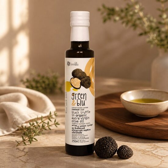 Augstākā labuma neapstrādāta olīveļļa ar MELNO TRIFELI (250ml)